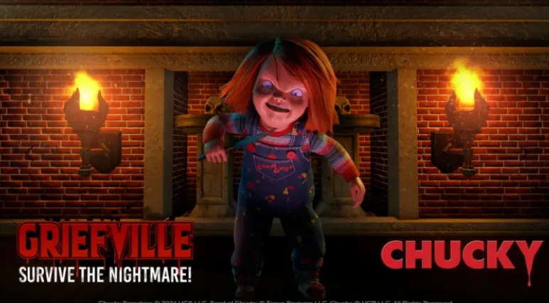 Chucky holding a knife