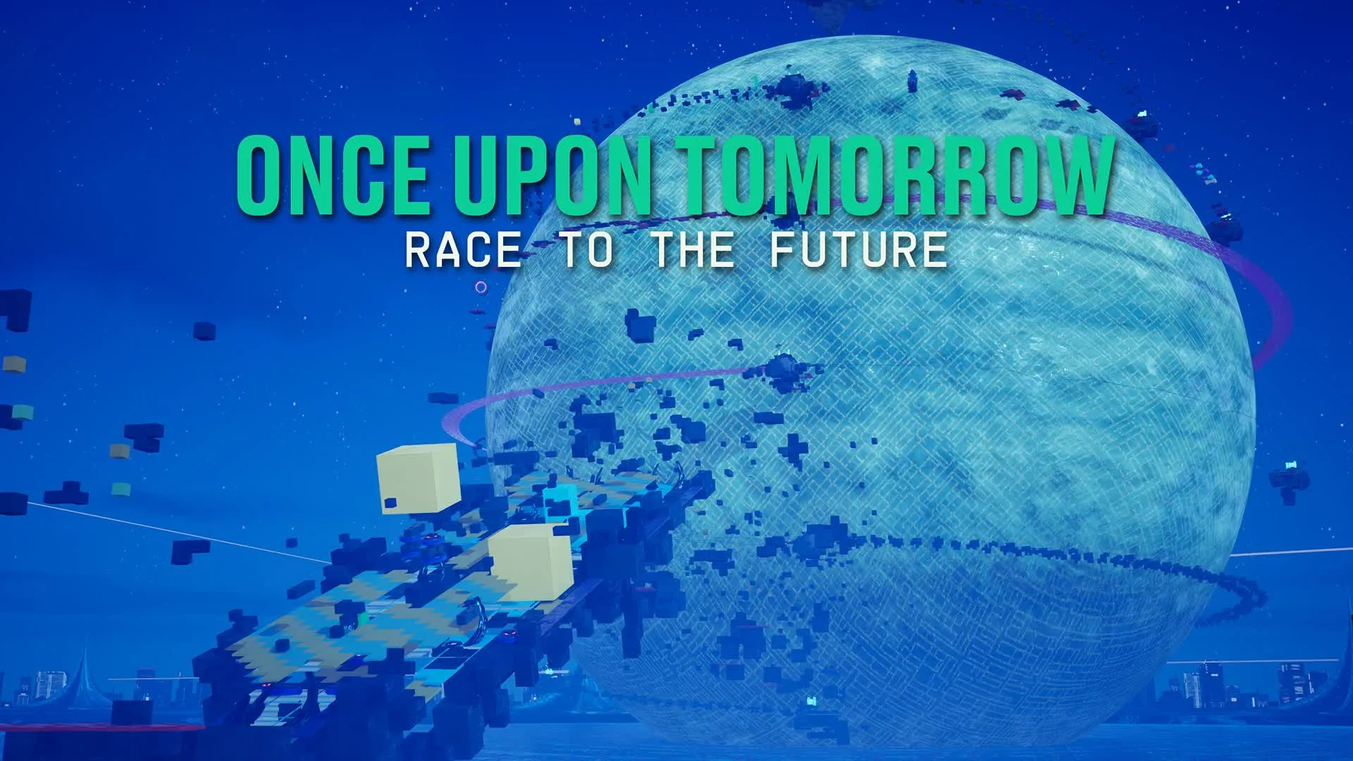 Once Upon Tomorrow with a big sphere as background